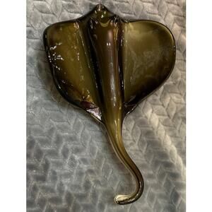 "Murano" Style 12x7  Blown Glass Stingray Figurine Sealife Manta Ray Ocean Sea
